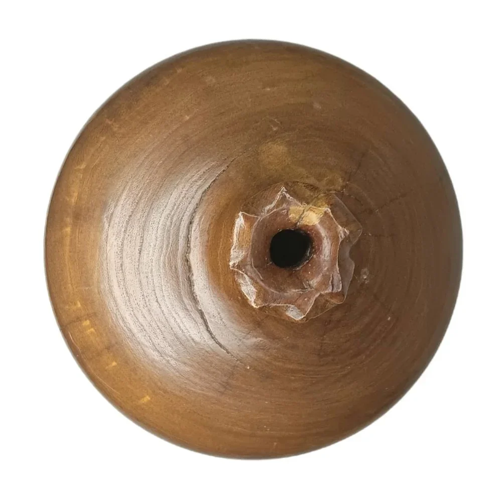 Wood Vase Handmade Small Neck Boho Style